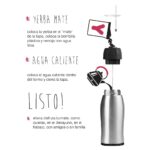 Termo mate autocebante en acero inoxidable con bombilla - Imagen 3