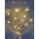 Corazón decorativo en metal con luz LED - Imagen 2