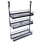 Soporte organizador colgante aéreo 3 niveles acero negro