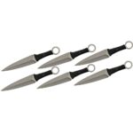 Juego x 6 cuchillos de lanzamiento con funda para pierna KUNAI