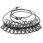 Cuerda elástica con 12 pinzas para colgar ropa