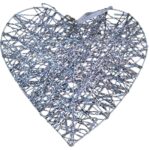 Corazón decorativo en metal con luz LED
