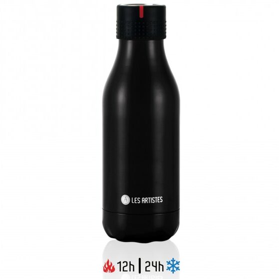 black-mat-280ml-95floz Botella térmica 280 ml negra LES ARTISTES - Imagen 1