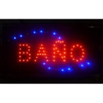 Cartel LED luminoso BAÑO con movimiento