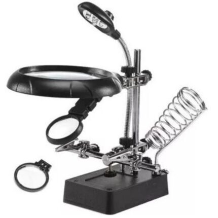 Lupa de mesa con soporte y luz LED ideal trabajos de precisión