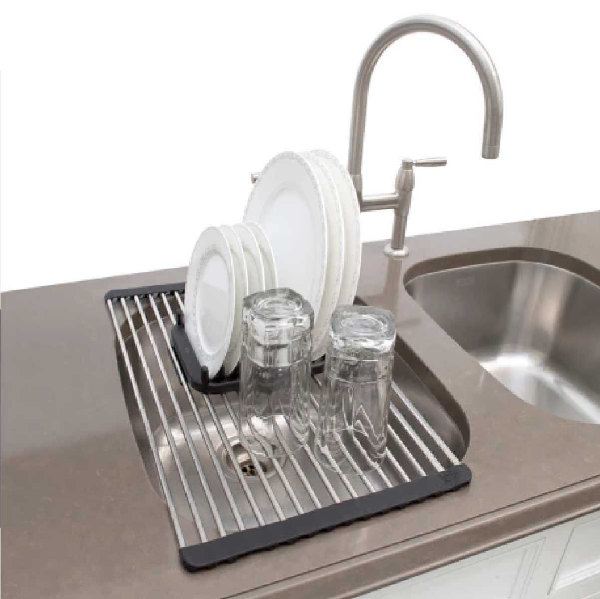 sobrepileta Escurridor de platos plegable para pileta - ahorra espacio - Imagen 1