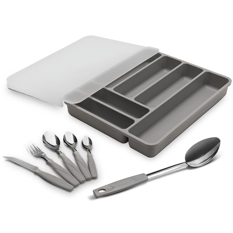60000 Juego x 32 piezas organizador con tapa + cubiertos BRINOX - Imagen 1