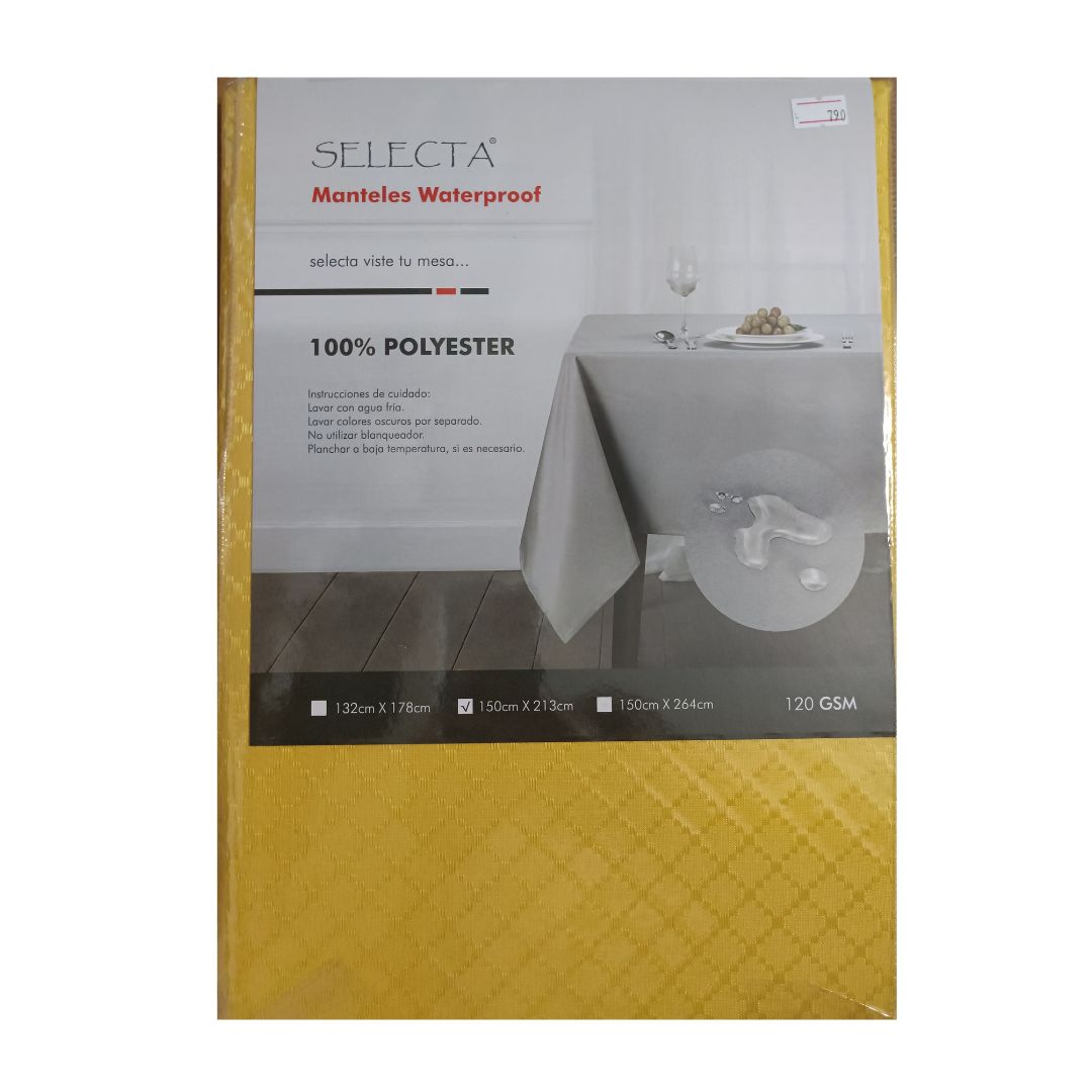 amarillo Mantel rectangular impermeable resistente 150x264 mm - Imagen 1