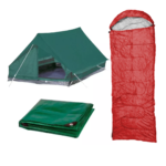 Combo de camping: Lona 2x3 mts + carpa 523 + sobre de dormir