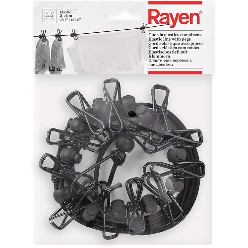 Tender elástico RAYEN Tendedero cuerda elástica con pinzas RAYEN - Imagen 1