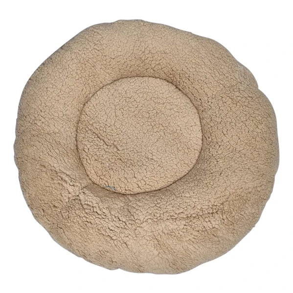beige Cama almohadón en corderito para mascotas grandes - Imagen 1