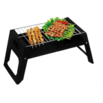 Parrilla plegable portátil acero + 6 pinchos de regalo