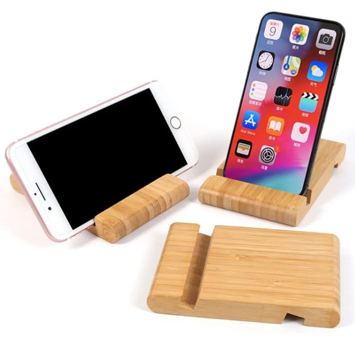 Soporte celular bamboo Soporte en madera bamboo para apoyar celular SELECTA - Imagen 1