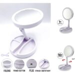 Espejo plástico plegable con luz LED y aumento - Imagen 4