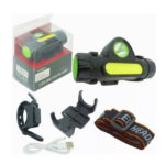 Linterna LED minero recargable USB para bicicleta