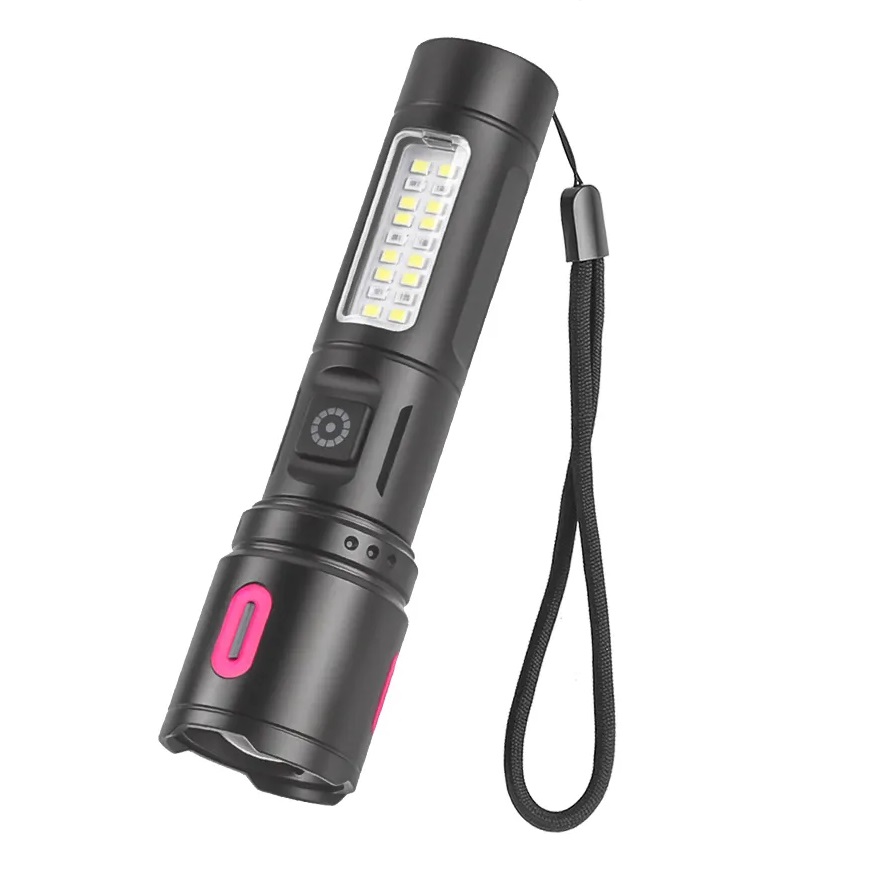 linterna Linterna de mano recargable USB + estuche plástico - Imagen 1
