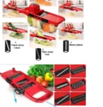 Mandolina / Rallador y rebanador de vegetales diferentes cuchillas - Imagen 4