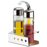 Set x aceitero + vinagrero + soporte acero BRINOX