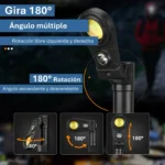 Linterna LED minero 180° con lupa recargable USB - Imagen 8