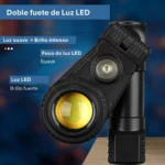Linterna LED minero 180° con lupa recargable USB - Imagen 3