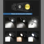 Linterna LED minero 180° con lupa recargable USB - Imagen 6