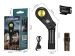 Linterna LED minero 180° con lupa recargable USB - Imagen 5