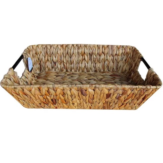 Canasta jacinto de agua Canasto rectangular 57 x 38 x 14 cm en jacinto de agua con asas - Imagen 1