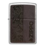 Encendedor emblema cuero marrón 46920 ZIPPO