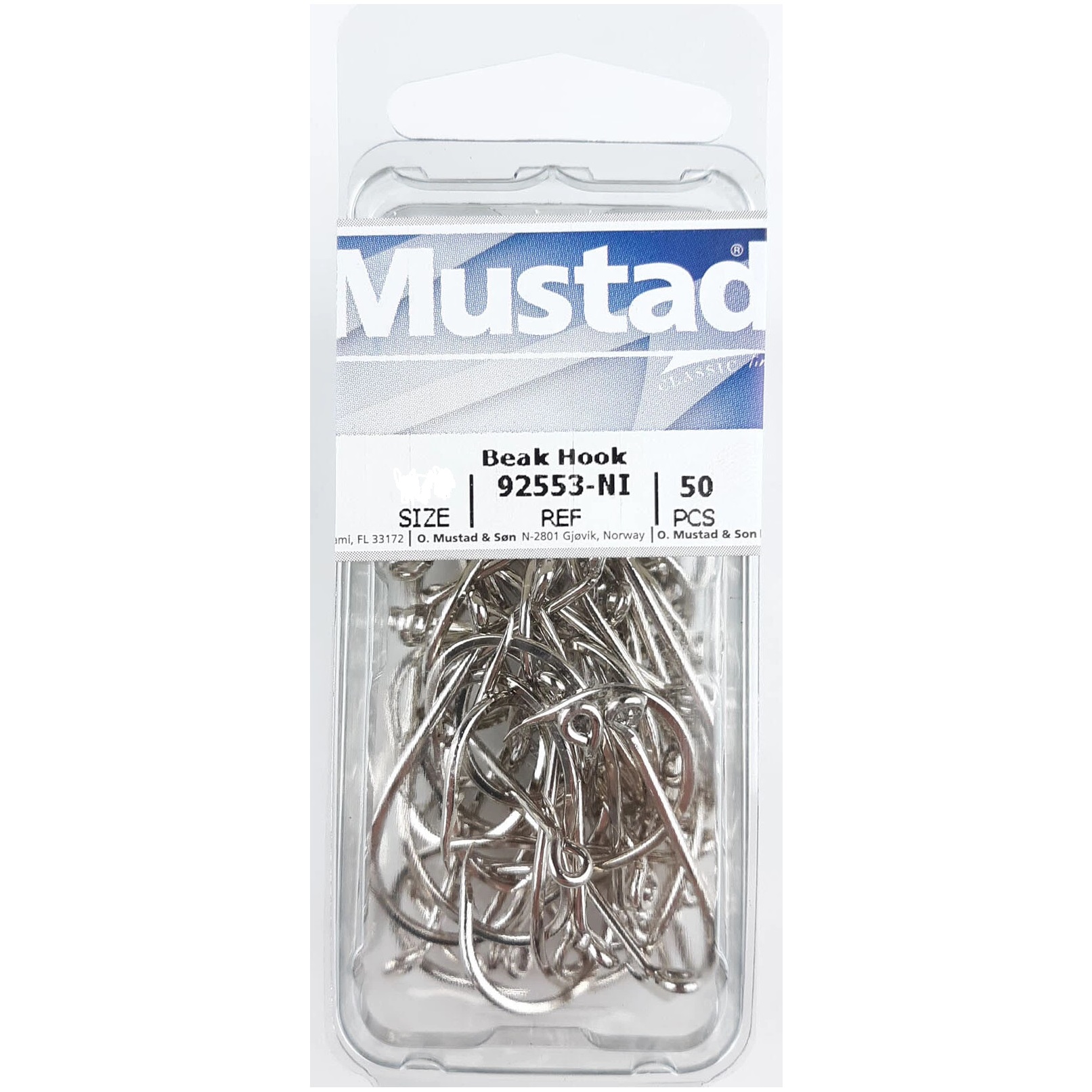 Anzuelo MUSTAD 92553 NI SIN TAMAÑO a Pack de anzuelos 92553-NI N° 3/0 MUSTAD - Imagen 1