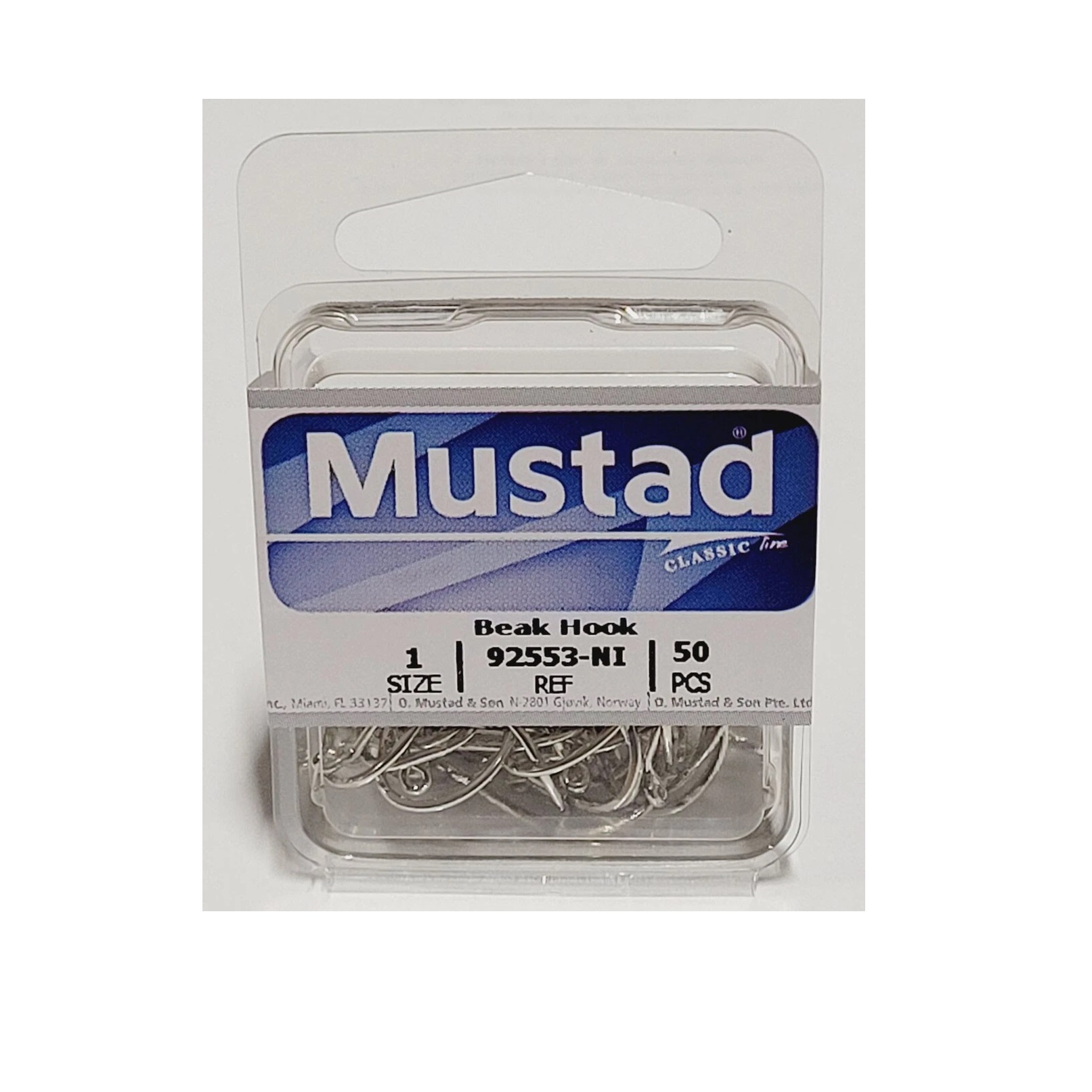 Anzuelo MUSTAD 92553 NI Tamaño 1 nuevo Pack de anzuelos 92553-NI N° 1 MUSTAD - Imagen 1