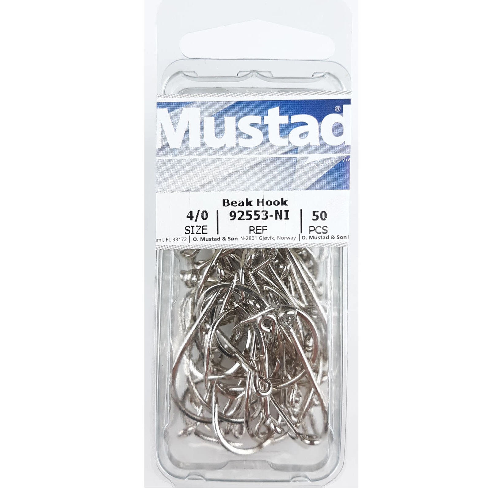 Anzuelo MUSTAD 92553 NI Tamaño 40 Pack de anzuelos 92553-NI N° 4/0 MUSTAD - Imagen 1