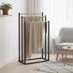 Perchero despojador de bamboo para ropa NEGRO - Imagen 4