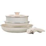 Juego x 5 piezas de ollas batería de cocina Beige SELECTA