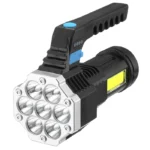 Linterna LED de mano 7 LEDs + farol recargable USB