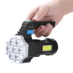 Linterna LED de mano 7 LEDs + farol recargable USB - Imagen 7