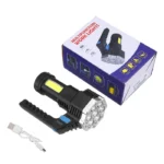 Linterna LED de mano 7 LEDs + farol recargable USB - Imagen 4