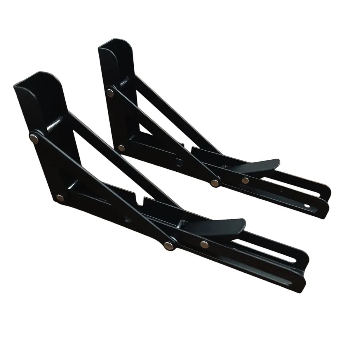 2 Ménsulas Plegables Abatibles Negras 2 Set x 2 ménsulas plegables NEGRAS - Imagen 1
