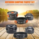 Set de olla, sartén, caldera y cubiertos para camping - Imagen 3