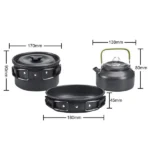 Set de olla, sartén, caldera y cubiertos para camping - Imagen 6