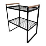 Estante organizador 2 niveles en hierro y  madera - Imagen 4