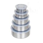 Juego x 5 tuppers / viandas ACERO varias medidas