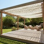 Red Malla Sombra 4x3 Decoración Camuflaje beige/ blanco Toldo Uv - Imagen 2