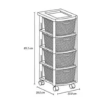 Cajonero de rattan 4 niveles color blanco RIMAX - Imagen 2