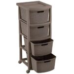 Cajonero de rattan 4 niveles color mocca RIMAX
