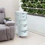 Cajonero de rattan 5 niveles color blanco RIMAX - Imagen 3