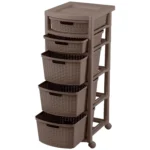 Cajonero de rattan 5 niveles color mocca RIMAX