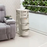 Cajonero de rattan 5 niveles color taupe RIMAX - Imagen 2