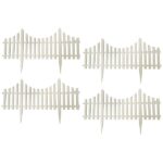 Set x 4 cercos plástico PVC con estaca BLANCO