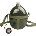 Cantimplora 1 litro aluminio con correas verde - Imagen 2