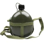 Cantimplora 1 litro aluminio con correas verde
